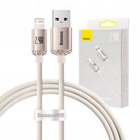 2 x Kabel Baseus Crystal Shine 2.4A Szybkie Ładowanie DO iPhone 1.2m Różowy
