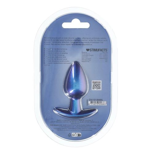 smooth silicone anal plug - medium - 3.1 / 7,9 cm - metallic blue na Arena.pl