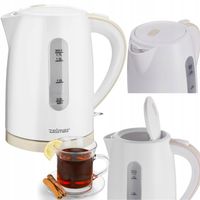 CZAJNIK ELEKTRYCZNY ZELMER BEZPRZEWODOWY PŁASKA GRZAŁKA CICHY 1,7L 2200W