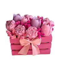 Flower Box Świece Bukiet Prezent MIni Skrzynia Dekoracja Ozdoba Kwiaty