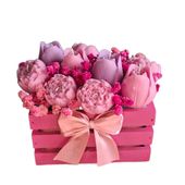 Flower Box Świece Bukiet Prezent MIni Skrzynia Dekoracja Ozdoba Kwiaty