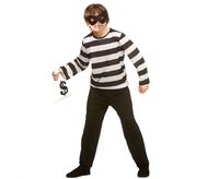 Strój przebranie dla dzieci Złodziej Więzień, 130/140 cm bal przebierańców