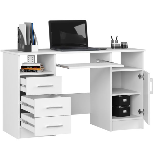 BIURKO ANA 124 cm BIAŁE WOLNOSTOJĄCE zdjęcie 2