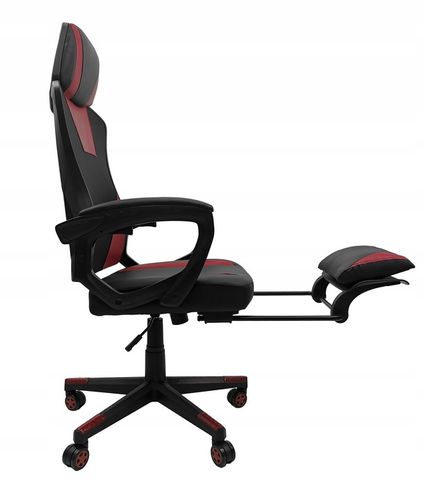 FOTEL GAMINGOWY DLA GRACZA BIUROWY KOMPUTEROWY OBROTOWY PODNÓŻEK KG100 B&R na Arena.pl