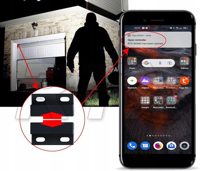 RTX Moduł STEROWNIK BRAMY GARAŻOWEJ ZIGBEE TUYA SMART + CZUJNIK zdjęcie 11