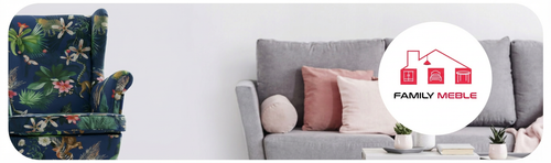 Fotel uszak skandynawski wzorzysty niebieski liście Ari Print Family Meble na Arena.pl