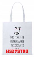 Dla Teściowej Mamy Prezent Torba Eco Biała Shopper Z Nadrukiem Ze Zdjęciem
