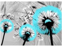 60CM 50CM OBRAZ ŚCIENNY DMUCHAWCE DELIKATNYM TURKUSIE DRUK PŁÓTNO