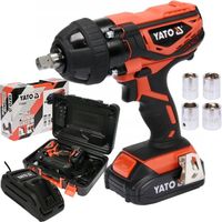 YATO KLUCZ UDAROWY AKUMULATOROWY 18V + 4 NASADKI 1/2" 300Nm 2,0AH ZESTAW
