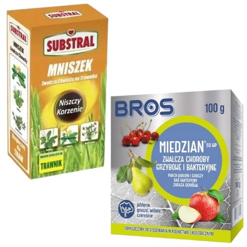 Środek Miedzian Bros 100g + Środek chwastobójczy Mniszek Substral 250ml na Arena.pl