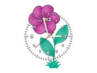 40X40CM ZEGAR FIOLETOWY KWIAT ŁODYŻCE OBRAZ