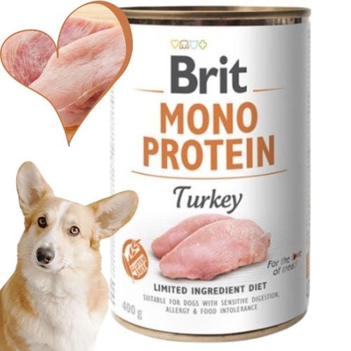 mokra karma dla psa brit mono protein turkey 400 g indyk wysokobiałkowa na Arena.pl