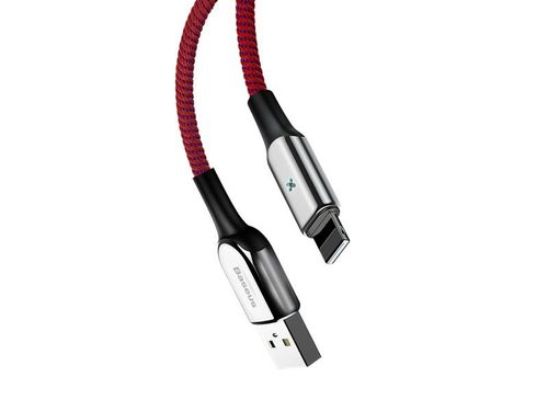 Baseus Kabel X-shaped USB Lightning 2.4A LED 1m czerwony na Arena.pl