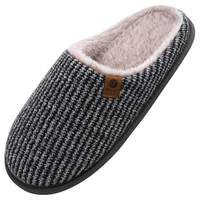 Kapcie Męskie z Pianką Memory Bawełniane Ciepłe Szare 47 Antypoślizgowe