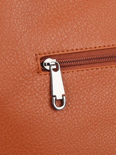 TOREBKA damska shopper eko skórzana z paskiem L043 camel na Arena.pl