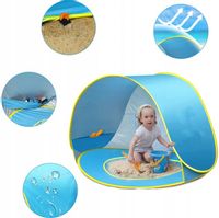 Namiot Plażowy Z Basenem Dla Dzieci Parawan na Plażę Niebieski