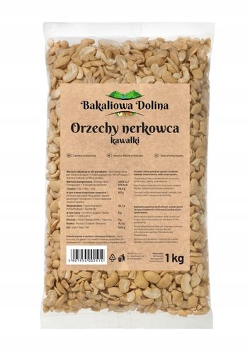 ORZECHY NERKOWCA KAWAŁKI KOSTKA 1kg 1000g NATURALNE DROBNE SUPER DO DESERÓW na Arena.pl