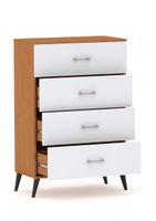 Komoda POLA 4N olcha/biala - 4 szerokości. Pojemna komoda na nóżkach