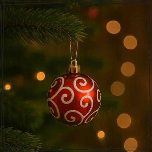 ZESTAW BOMBKI CHOINKOWE PLASTIKOWE CHOINKĘ CZERWONE NIETŁUKĄCE ŚWIĄTECZNE na Arena.pl