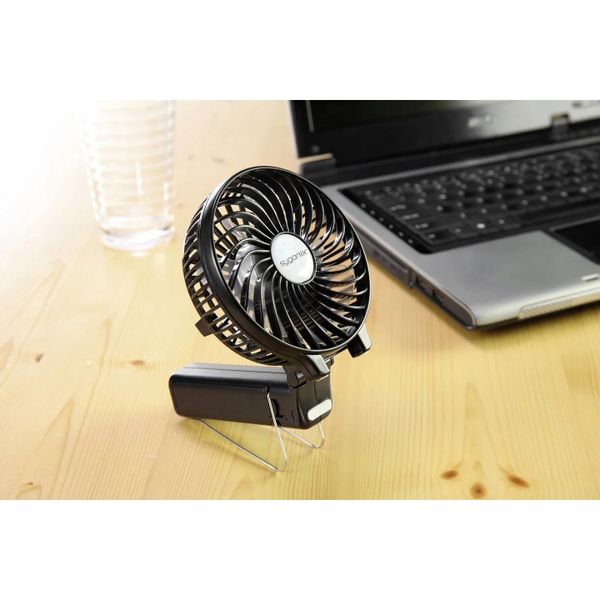 Wentylator ręczny podróżny AKUMULATOROWY regulacja SKŁADANY Sygonix zdjęcie 2