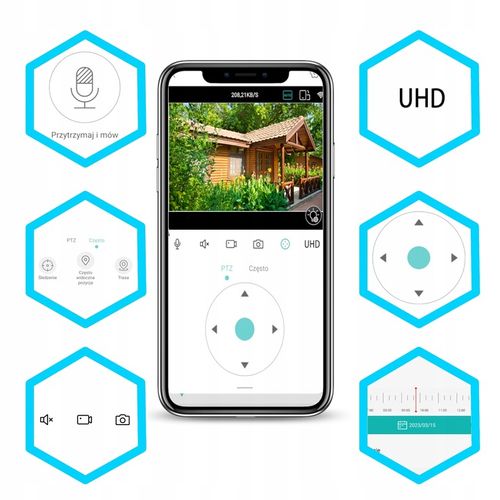 Zewnętrzna Obrotowa Kamera IP WiFi 8MPx 4K ALARM na Arena.pl