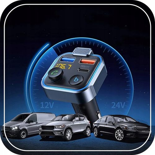 TRANSMITER BLUETOOTH AUDIO FM MP3 BT SZYBKA ŁADOWARKA 3X USB QC 3.0 RGB na Arena.pl