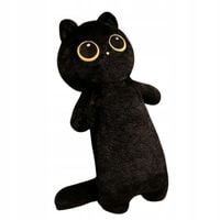 MASKOTKA PLUSZAK PODUSZKA CZARNY KOT KOTEK DŁUGI 45 CM