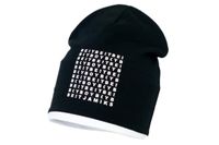 Jamiks FLOR czapka bawełniana na wiosnę dla chłopca czarna 52-54