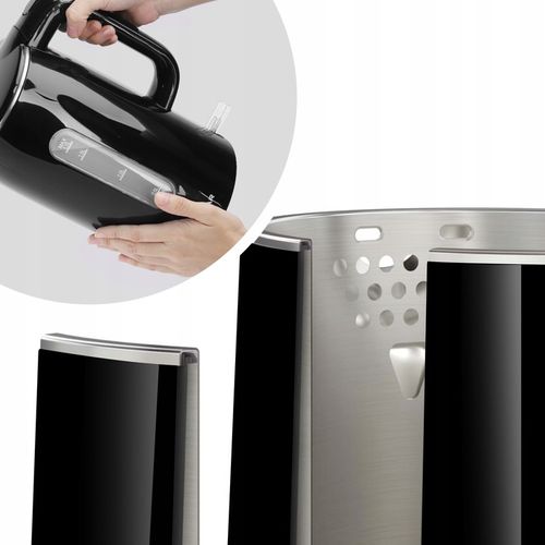 Czajnik elektryczny bezprzewodowy 2200W 1,7l czarny LED podwójne ścianki na Arena.pl