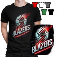 KOSZULKA T-SHIRT MĘSKI WZORY - Portland Trail Blazers KOSZYKÓWKA NBA - XS