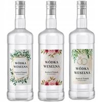 Naklejki etykiety na alkohol wódkę weselną 45 szt.