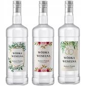 Naklejki etykiety na alkohol wódkę weselną 45 szt.