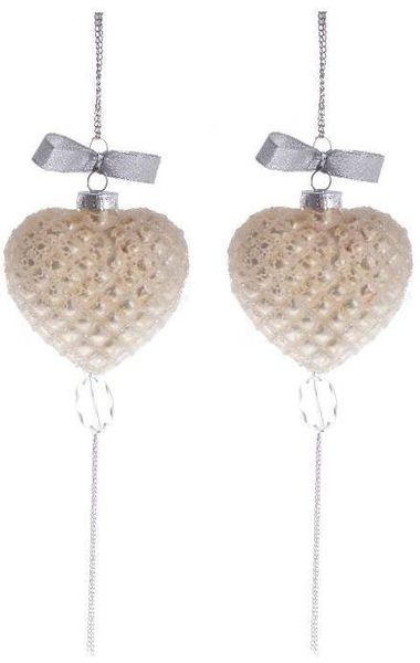 Kpl.2 bombek szklanych serc zdjęcie 1