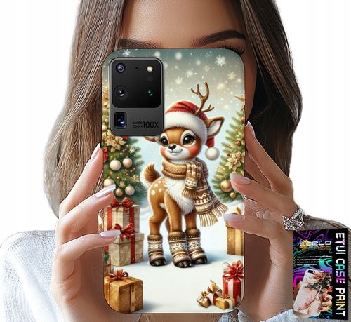 ETUI DO SAMSUNG GALAXY S20 Ultra - RENIFER, WZORY BOŻONARODZENIOWE + FOLIA na Arena.pl