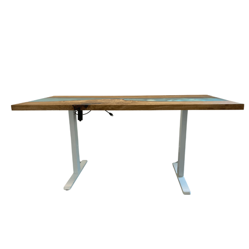 Woodsigner Biurko Dębowe Ergonomiczne z Żywicą 150x80 na Arena.pl