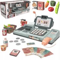 2X KASA FISKALNA SKLEPOWA SUPERMARKET DLA DZIECI SKANER AKCESORIA
