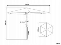 Parasol ogrodowy 270 cm brązowoszary