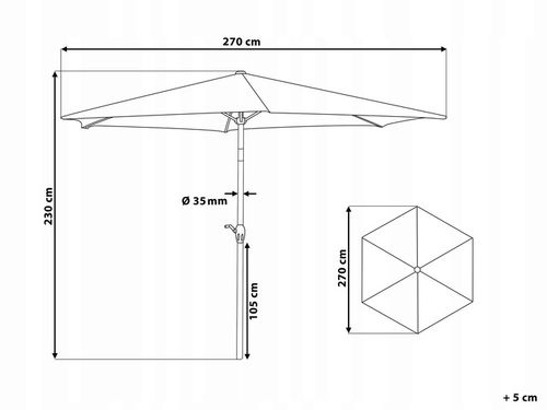 Parasol ogrodowy 270 cm brązowoszary na Arena.pl