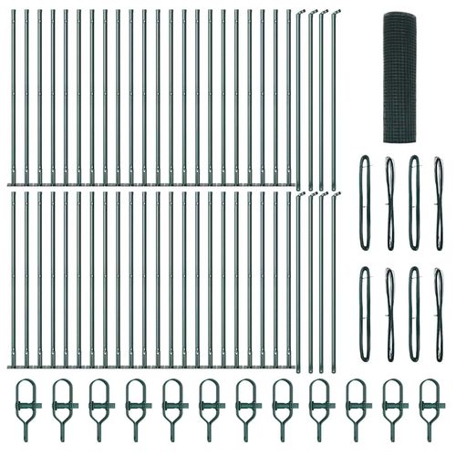 Ogrodzenie z słupkami Zielony 1 x 100 m Stal na Arena.pl