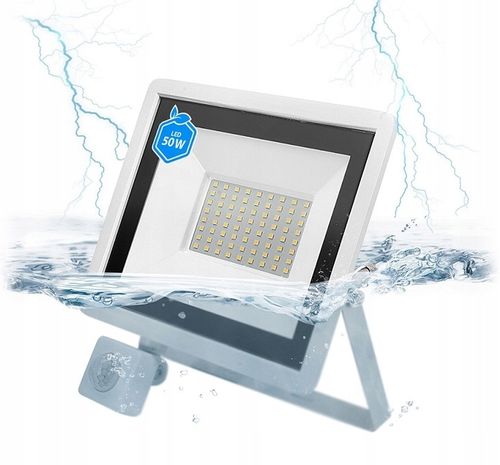 Naświetlacz halogen lampa LED z czujnik ruchu zmierzchu 50W na Arena.pl