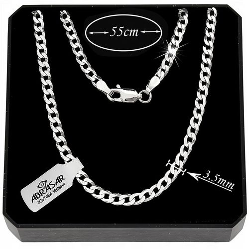 SREBRNY MĘSKI ŁAŃCUSZEK PANCERKA 035/55cm SREBRO 925 pełne DIAMENTOWANE na Arena.pl
