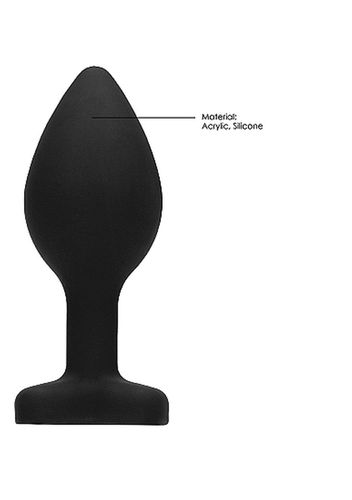diamond heart butt plug - large - black na Arena.pl