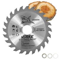 PIŁA TARCZA WIDIOWA DO CIĘCIA DREWNA 115x22,2 24 ZĘBY VERKE V44000