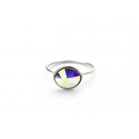 pierścionek kryształek swarovski stal platerowana białym złotem