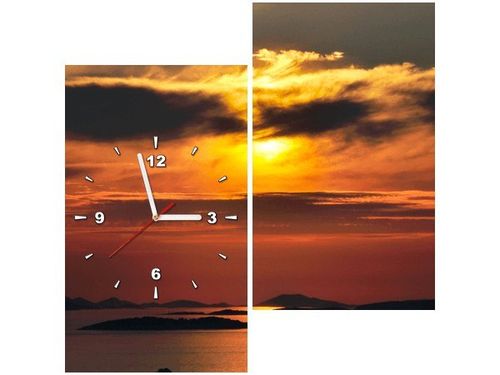 60X60CM ZEGAR CHORWACKIE SŁOŃCE OBRAZ DREWNO ŚCIAN KWADRAT na Arena.pl