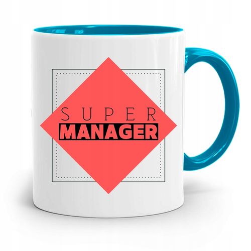 Kubek Błękitny Dla Kierownika Super Manager Z Nadrukiem Ze Zdjęciem na Arena.pl