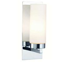 Kinkiet LAMPA ścienna NORRSUNDET 102476 Markslojd metalowa OPRAWA do łazienki szklana tuba IP44 chrom biała