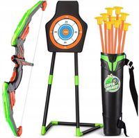 DUŻY ŁUK ŚWIECĄCY LED ZESTAW STRZELECKI STRZAŁY TARCZA KOŁCZAN