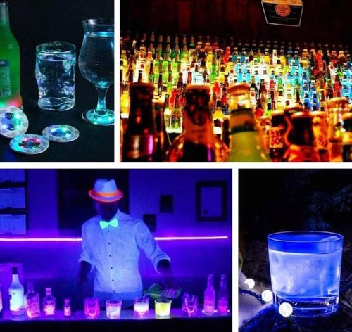 Podstawka Naklejka LED pod Butelkę Szklankę Kubek Zestaw 10 szt. na Arena.pl