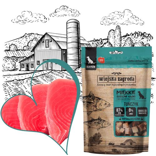 przysmaki dla psa wiejska zagroda miękkie suszone kąski tuńczyk 100g na Arena.pl